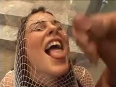 Bootylicious and lewd cutie getting her face glazed with two shots of cum